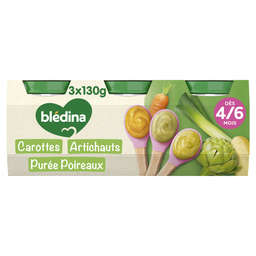 BLEDINA Plat bébé dès 4 à 6 mois Petits pois Haricots verts Epinards Mon 1er Petit