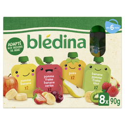 BLÉDINA Compote bébé dès 6 Mois Assortiment de Fruits