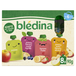 BLÉDINA Compote bébé dès 6 Mois Assortiment De Fruits