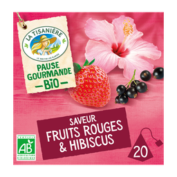 LA TISANIERE Pause gourmande bio fruits rouges & Hibiscus, x20sachets 32 g
