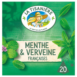 LA TISANIERE Infusion menthe&verveine Françaises 20sachets 24 g