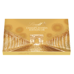 LINDT Assortiment Or Chocolat lait,noir, blanc CHAMPS-ELYSEES- 17 Bouchées 181 g