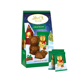 LINDT Teddy bonbons de chocolat au lait fourré au praliné noisettes 137 g