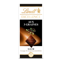 LINDT Excellence Dark Chocolate 3 Seeds Bar 100 g