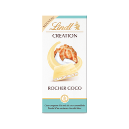 LINDT White chocolate bar rocher coconut 145 g