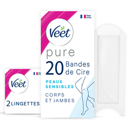 VEET Bande de cire froide jambes peaux sensibles 20 bandes