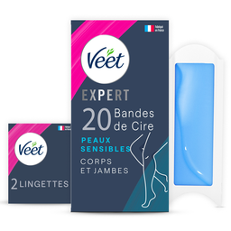 VEET Bandes de Cire Expert Peaux Sensibles x20
