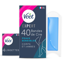 VEET Bandes de Cire Expert Corps Et Jambes Peaux Sensibles - - x40