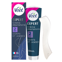 VEET Crème Dépilatoire Expert Corps Jambes Peaux Sensibles Beurre de Karité Hydratant