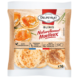 DELPEYRAT Blinis naturellement moelleux 16 pièces 135 g