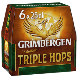 GRIMBERGEN Cerveza rubia de abadía triple hops 6 x 25 cl