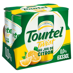 TOURTEL TWIST Bière sans alcool 0.0% aromatisée au jus de citron 6x33 cl