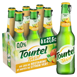TOURTEL TWIST Bière sans alcool 0.0% aromatisée au jus de nectarine et citron vert 6x27.5 cl