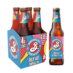 BROOKLYN Cerveza Lager IPA Pulp Art Tropical 6% 4 x 33 cl