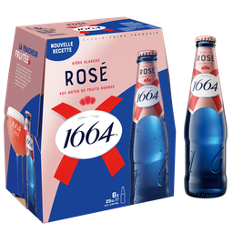 1664 Rosé Cerveza blanca sabor frambuesa 6 x 25 cl