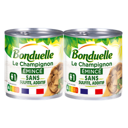 BONDUELLE Champignons émincés sans sulfite et sans additif