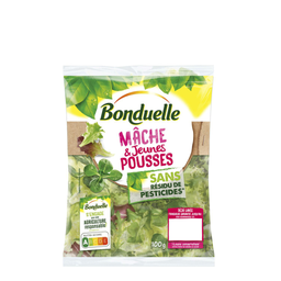 BONDUELLE Salade mâche et jeunes pousses sans résidu de pesticides 100g