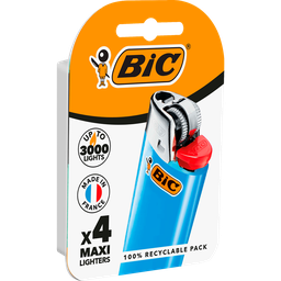 BIC Isqueiros Maxi de pedra cores sortidas 4 peças