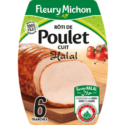 FLEURY MICHON Asado de pollo Halal 6 lonchas 180 g