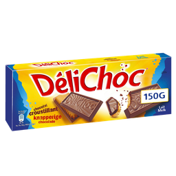 DELICHOC Biscuits sablés nappés chocolat au lait croustillant 12 biscuits 150 g