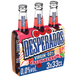 DESPERADOS Bière Aromatisée à la Framboise et Zestes de Citron Vert Sans Alcool 0,0%