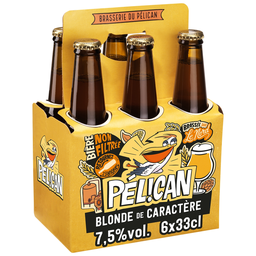 PELICAN Cerveja loira de caráter não filtrada 6 x 33 cl
