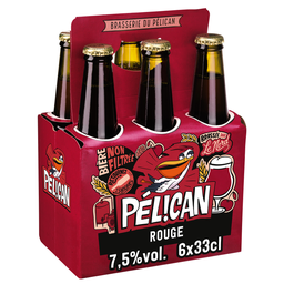 PELICAN Cerveja vermelha não filtrada com ginjas 6 x 33 cl