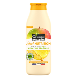 COTTAGE Shampoing Shot Nutrition pour Cheveux secs et abîmés Huile de mangue Bio et Kératine végétale 250 ml