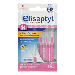 EFISEPTYL Cepillos interdentales Clean Expert 0.6mm, paquete de 6