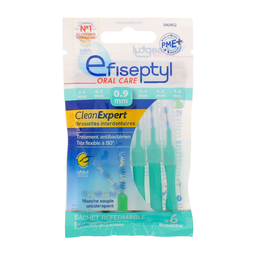 EFISEPTYL Cepillos Interdentales Clean Expert 0.9mm, lote de 6 unidades