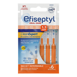 EFISEPTYL Cepillos Interdentales Clean Expert 1.1mm, lote de 6