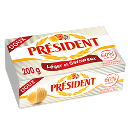 PRESIDENT Beurre Doux à Teneur Réduite en MG 60% MG