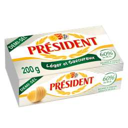 PRESIDENT Beurre Demi-Sel à Teneur Réduite en MG 60% MG