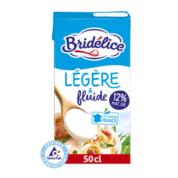 BRIDELICE Crème légère fluide UHT 12%MG la brique 50 cl