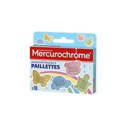 MERCUROCHROME Tiritas fantasía con purpurina 16 tiritas