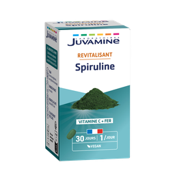 JUVAMINE Espirulina Revitalizante Vitamina C + Hierro 30 comprimidos 20g