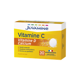 JUVAMINE Comprimidos Vitamina C & Vitamina D & Calcio Sabor Naranja Sanguina 30 comprimidos 77 g