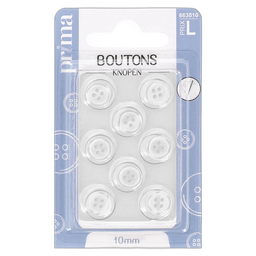 PRIMA Boutons blanc 10mm x8