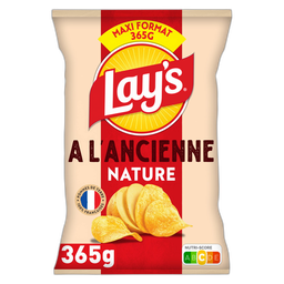 LAY'S Chips à l'ancienne Nature Maxi format 365 g
