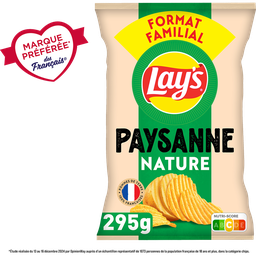 LAY'S Chips ondulées recette paysanne nature format familial 295 g