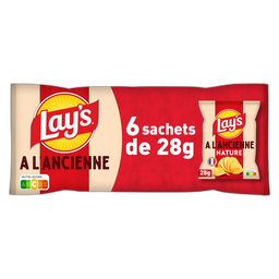 LAY'S Chips recette à l'ancienne nature individuels 6x28 g