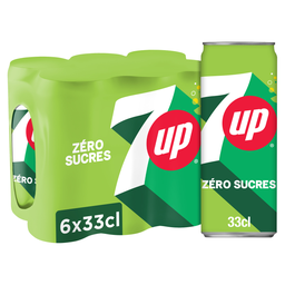 7UP Bebida gaseosa con extractos de limón y lima sin azúcares 6 x 33 cl
