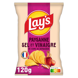 LAY'S Batatas Chips Campestres Sabor Sal e Vinagre de Cidra da Normandia 120 g