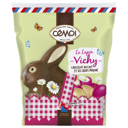 CEMOI Conejo Vichy chocolate con leche y huevos praliné 154 g