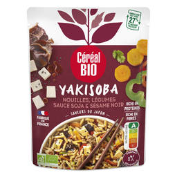 CEREAL BIO Nouilles bio Yakisoba légumes sauce soja et sésame noir Saveurs du Japon express 1 portion 240 g