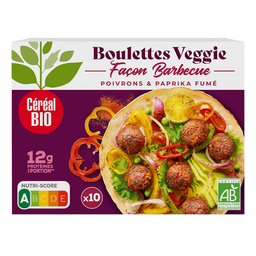 CEREAL BIO Boulettes veggie bio façon barbecue aux poivrons et paprika fumé 10 pièces 175 g