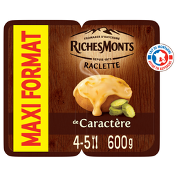 RICHESMONTS Fromage à Raclette de Caractère RICHES MONTS — la barquette de 600g