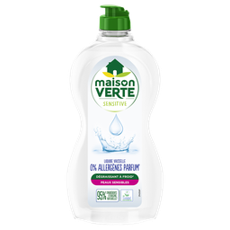 MAISON VERTE Liquide vaisselle dégraissant pour peaux sensibles 500ml