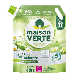 MAISON VERTE Lessive liquide - Fraicheur d'été - 33 lavages - 1.485l