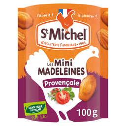 ST MICHEL Biscuits Apéritifs Minis Madeleines Moelleuses Tomate Herbes de Provence 100 g